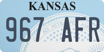 KS license plate 967AFR