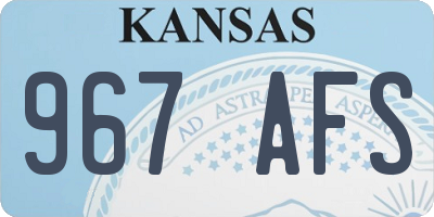 KS license plate 967AFS