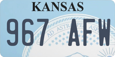 KS license plate 967AFW