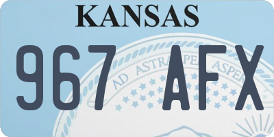 KS license plate 967AFX