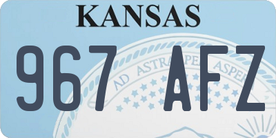 KS license plate 967AFZ