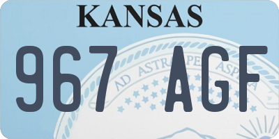 KS license plate 967AGF