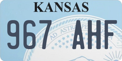 KS license plate 967AHF