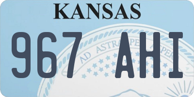 KS license plate 967AHI