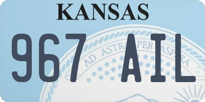 KS license plate 967AIL