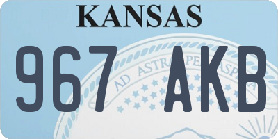 KS license plate 967AKB
