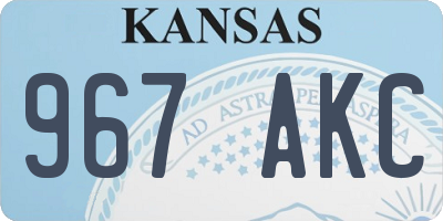 KS license plate 967AKC