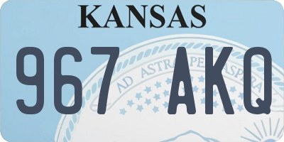 KS license plate 967AKQ
