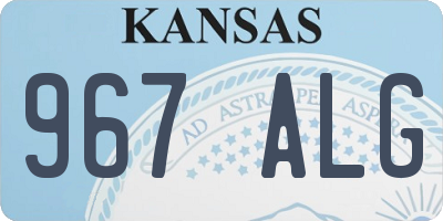 KS license plate 967ALG