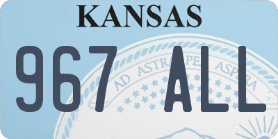 KS license plate 967ALL