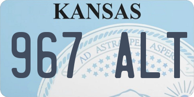 KS license plate 967ALT