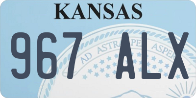 KS license plate 967ALX