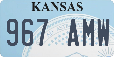 KS license plate 967AMW