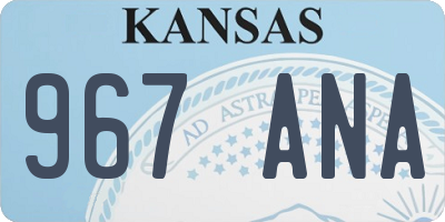 KS license plate 967ANA