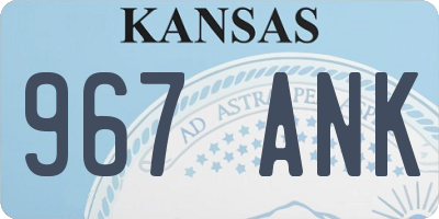 KS license plate 967ANK