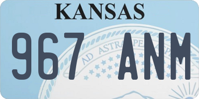 KS license plate 967ANM