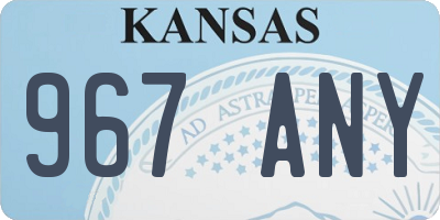 KS license plate 967ANY