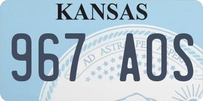 KS license plate 967AOS