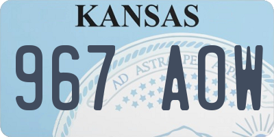 KS license plate 967AOW