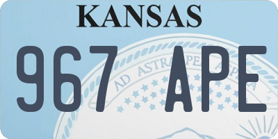 KS license plate 967APE
