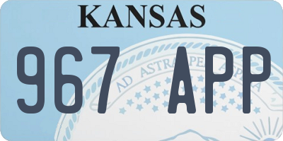 KS license plate 967APP