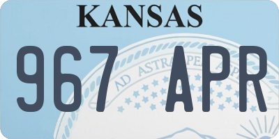 KS license plate 967APR