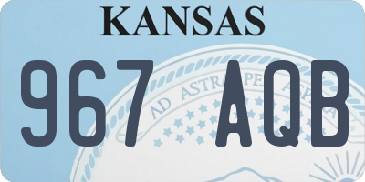 KS license plate 967AQB
