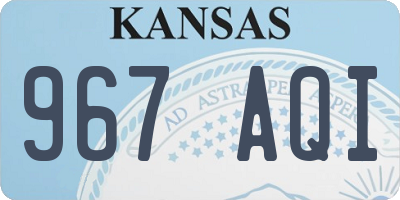 KS license plate 967AQI