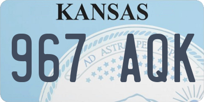 KS license plate 967AQK