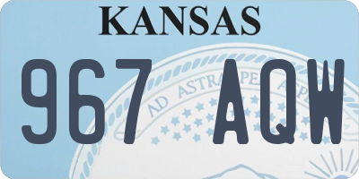 KS license plate 967AQW