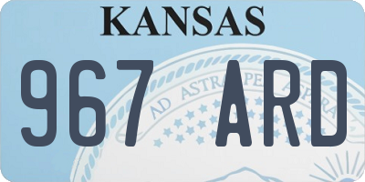 KS license plate 967ARD