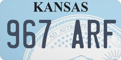 KS license plate 967ARF