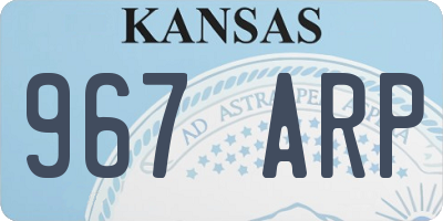 KS license plate 967ARP