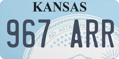 KS license plate 967ARR