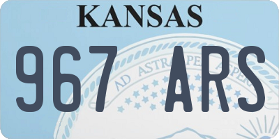 KS license plate 967ARS