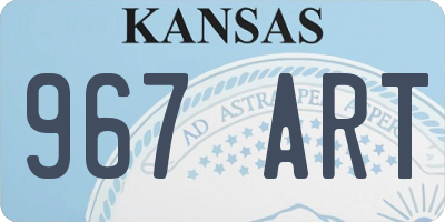 KS license plate 967ART