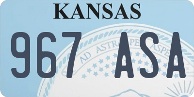 KS license plate 967ASA