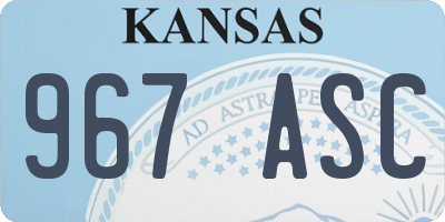 KS license plate 967ASC