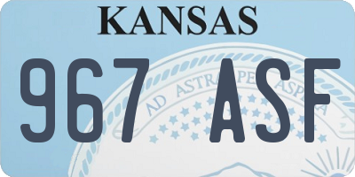 KS license plate 967ASF