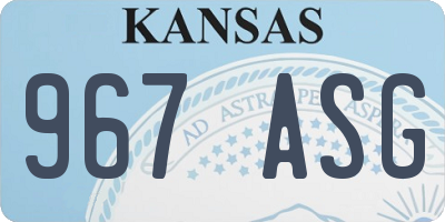 KS license plate 967ASG