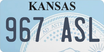 KS license plate 967ASL
