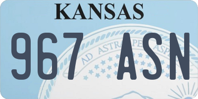 KS license plate 967ASN