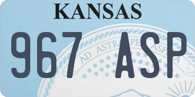 KS license plate 967ASP