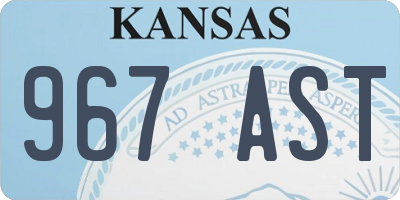 KS license plate 967AST