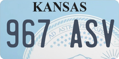 KS license plate 967ASV