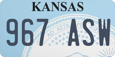 KS license plate 967ASW