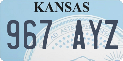 KS license plate 967AYZ