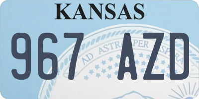 KS license plate 967AZD