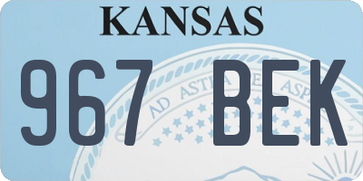 KS license plate 967BEK