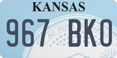 KS license plate 967BKO